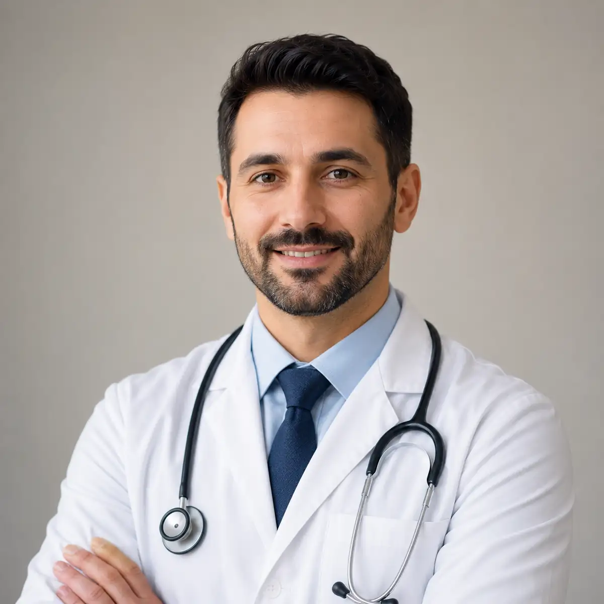 Physician in a white coat